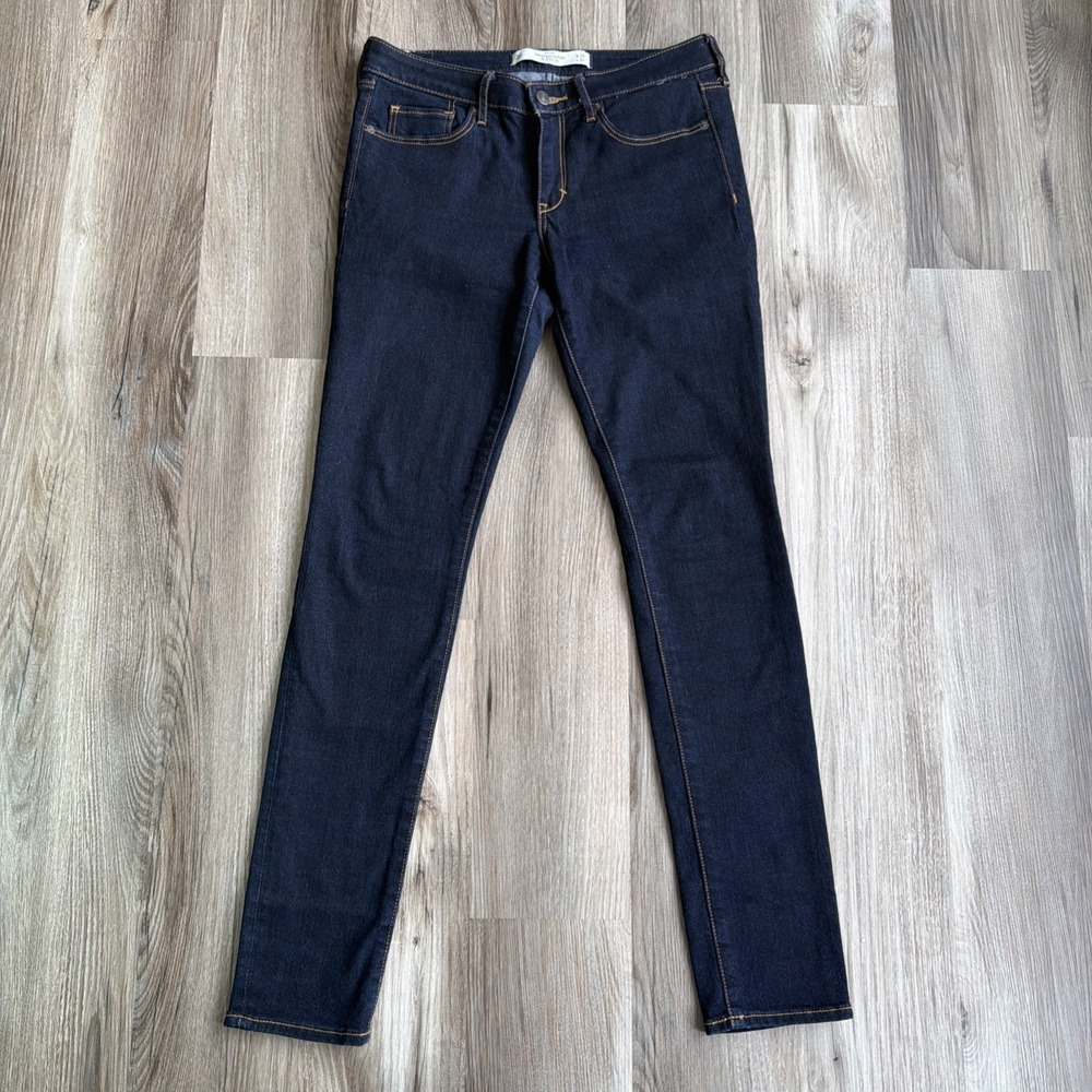Abercrombie & Fitch‎ Low Rise THE A&F SUPER SKINNY JEANS Women's 6 28x31 Dark